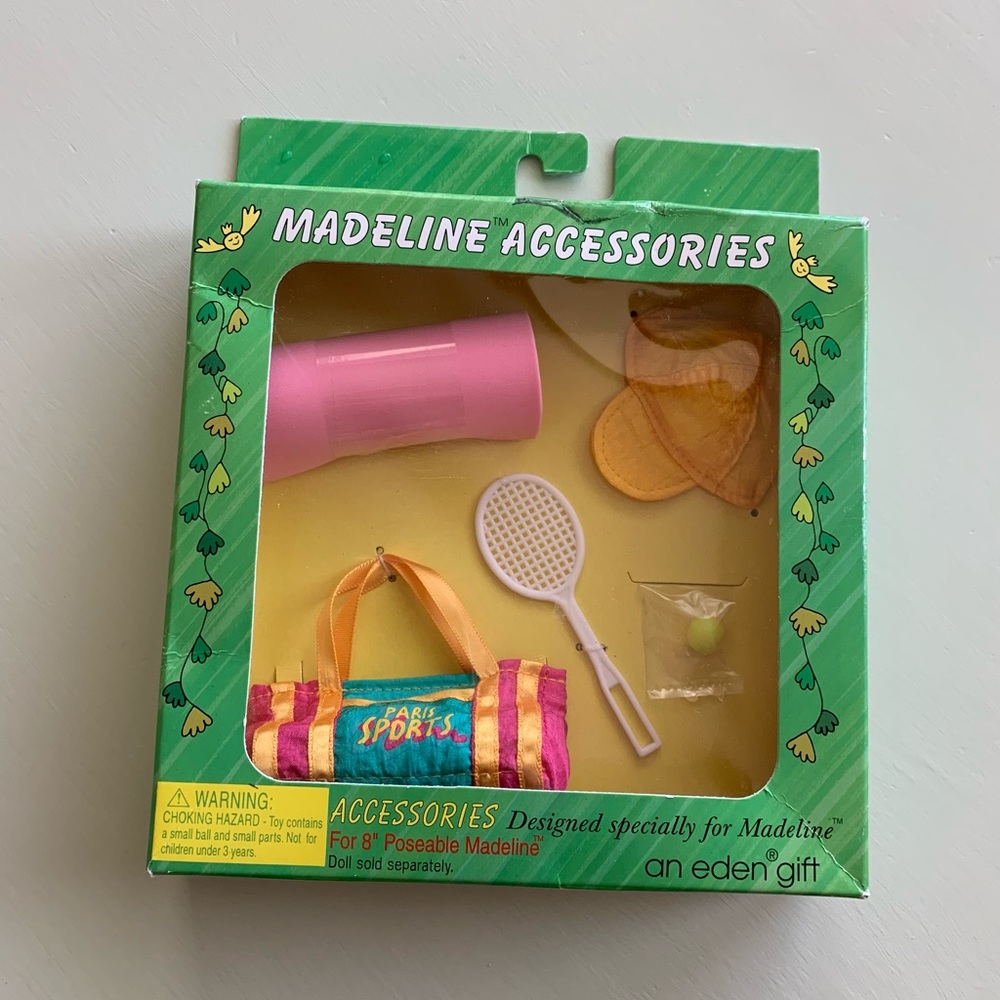 Eden madeline & friends vintage doll poseable accessories gym bag set